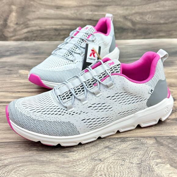 NIB Rieker R-Evolution Shelby 03 Sneakers Trainer 8 39 Gray Pink - Picture 5 of 12